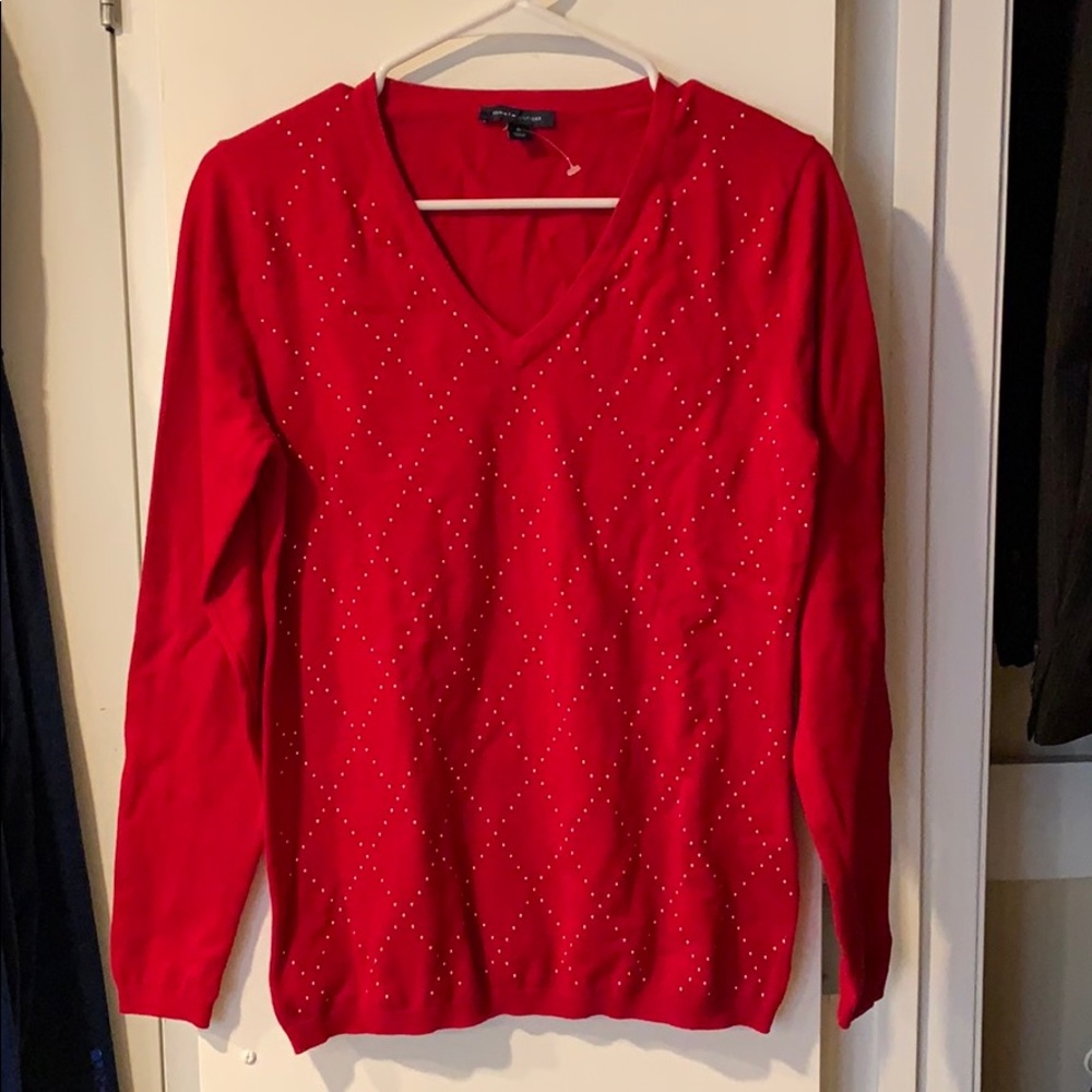 Embellished v-neck sweater